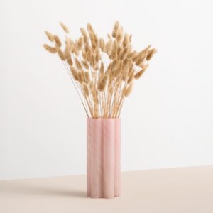 Glas Vase Blumenform Rosa