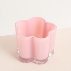 Glas Kerzenhalter Blume Rosa