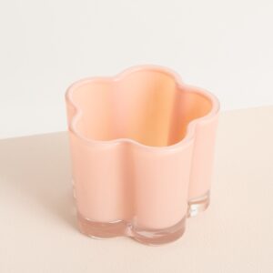 Glas Kerzenhalter Blume Apricot