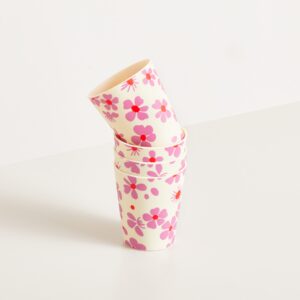 Picknick Becher Blumen Rosa 4er-Set