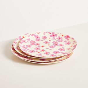 Picknick Teller Blumen Rosa 4er-Set