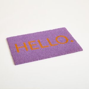 Kokos Fußmatte "Hello" Lila