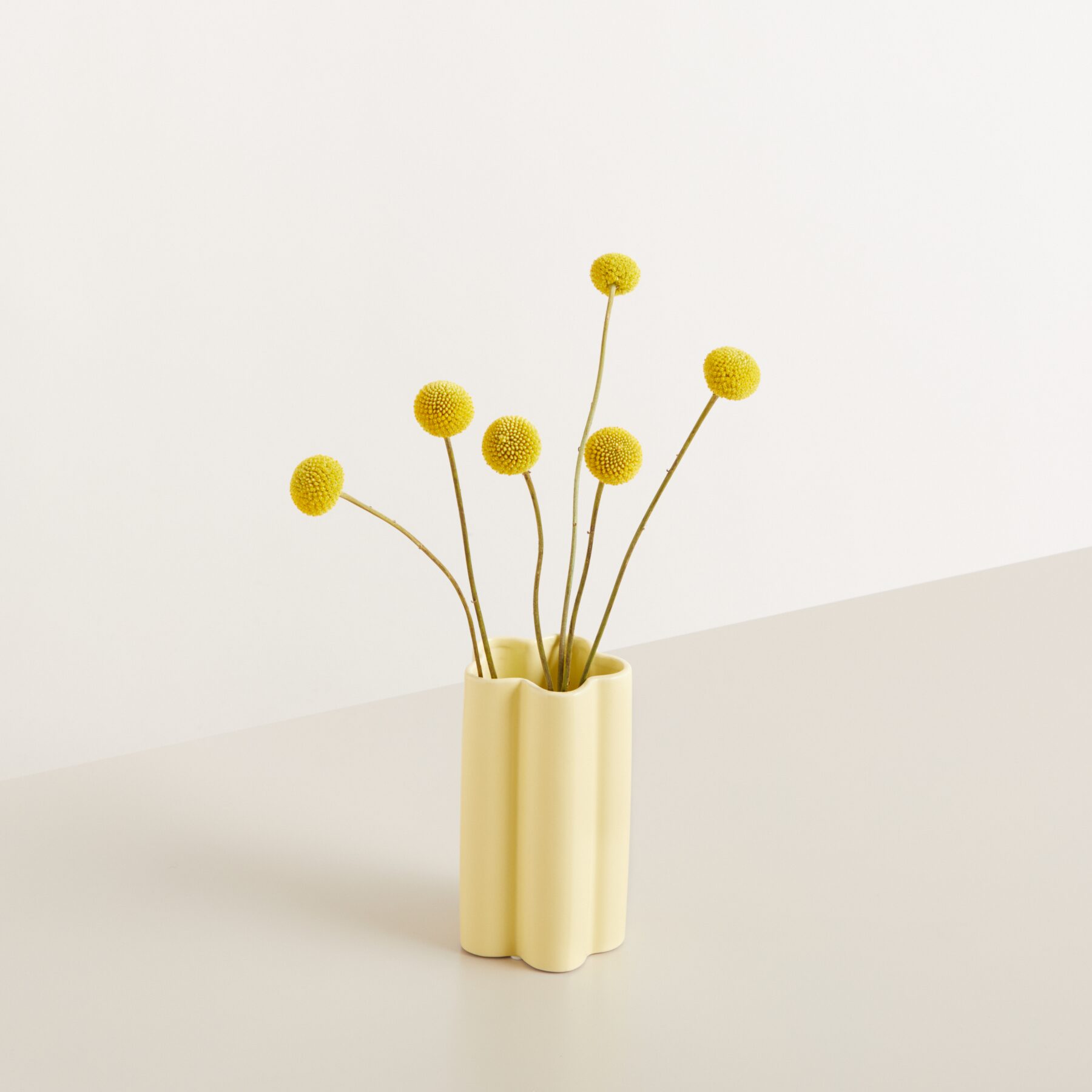 Keramik Vase Hellgelb