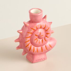 Keramik Kerzenständer Muschel Rosa