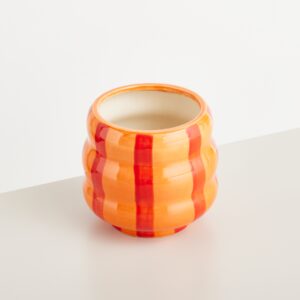 Keramik Übertopf Orange/Rot - 14cm