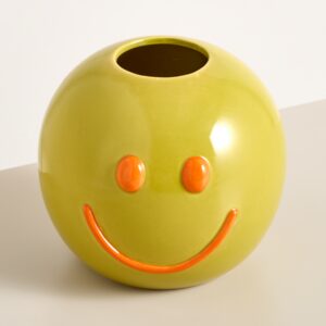 Keramik Vase Gelb Smiley