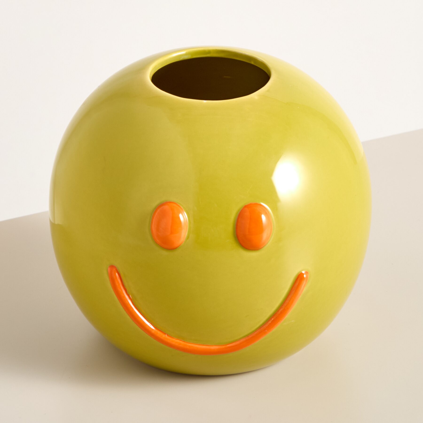 Keramik Vase Gelb Smiley