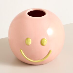 Keramik Vase Rosa Smiley