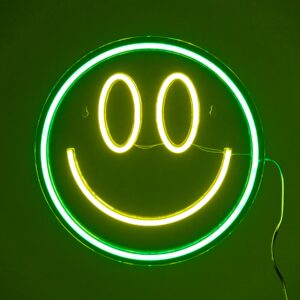 Acryl LED Licht Smiley Grün