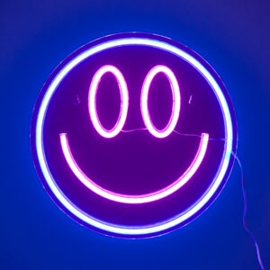 Acryl LED Licht Smiley Blau