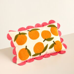 Baumwollkissen Weiß Orange