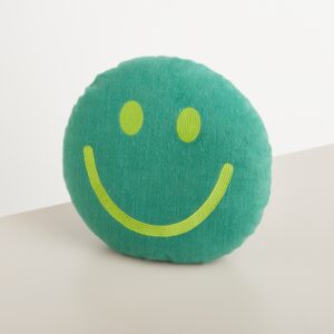 Baumwollkissen Smiley Grün