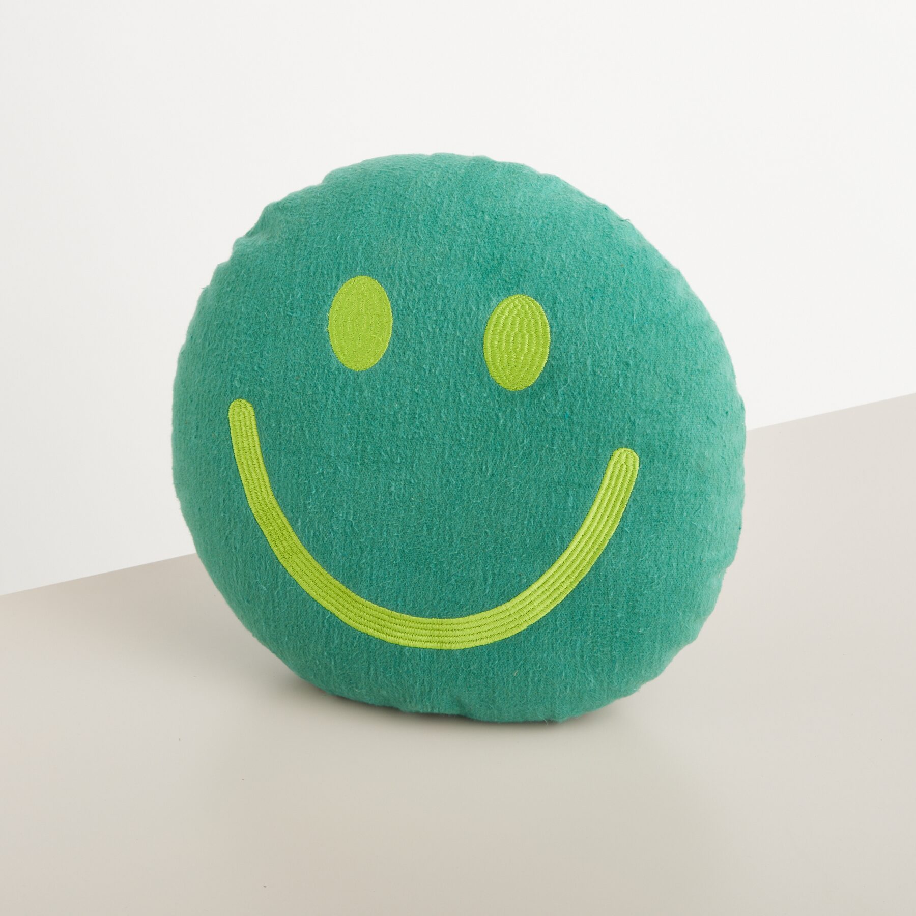 Baumwollkissen Smiley Grün