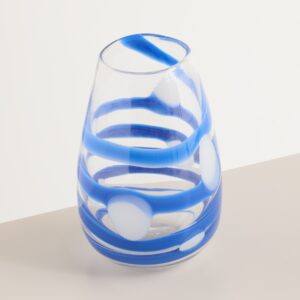 Glas Vase Klar/Blau Klein