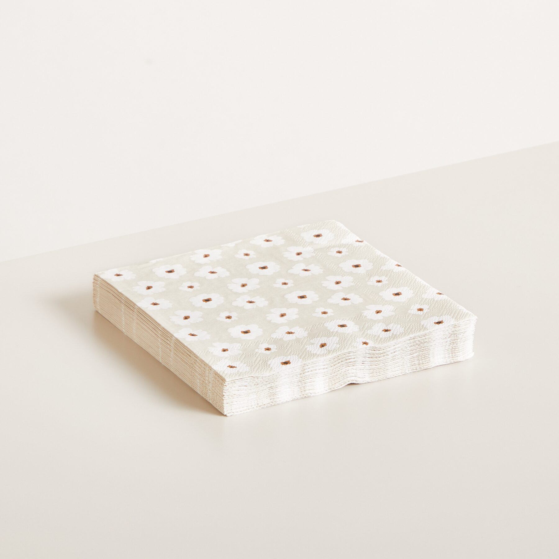 Servietten Blumen Klein Creme