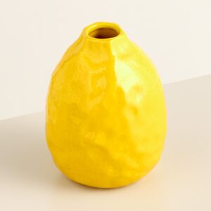 Steingut Vase Zitrone Gelb