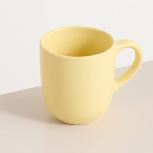 Steingut Becher Pastell Hellgelb