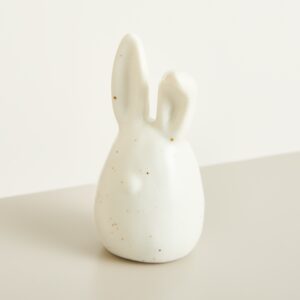Deko Keramik Hase Geknicktes Ohr Gesprenkelt Klein