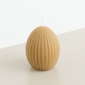 Kerze Ei Rille Beige