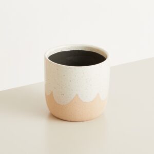 Keramik Übertopf Creme Sand - 12 cm