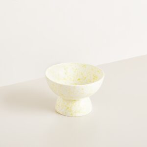 Keramik Schale mit Sockel Gelb