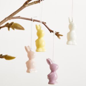 Deko Keramik Hänger Hase Figur 4er-Set
