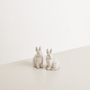 Deko Beton Hase Grau 2er-Set