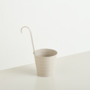 Metall Hängetopf Taupe - 13 cm
