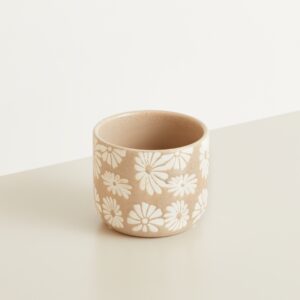 Keramik Übertopf Blumen - 10,5 cm