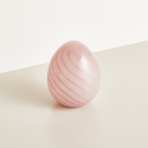 Deko Glas Ei Rosa Gestreift