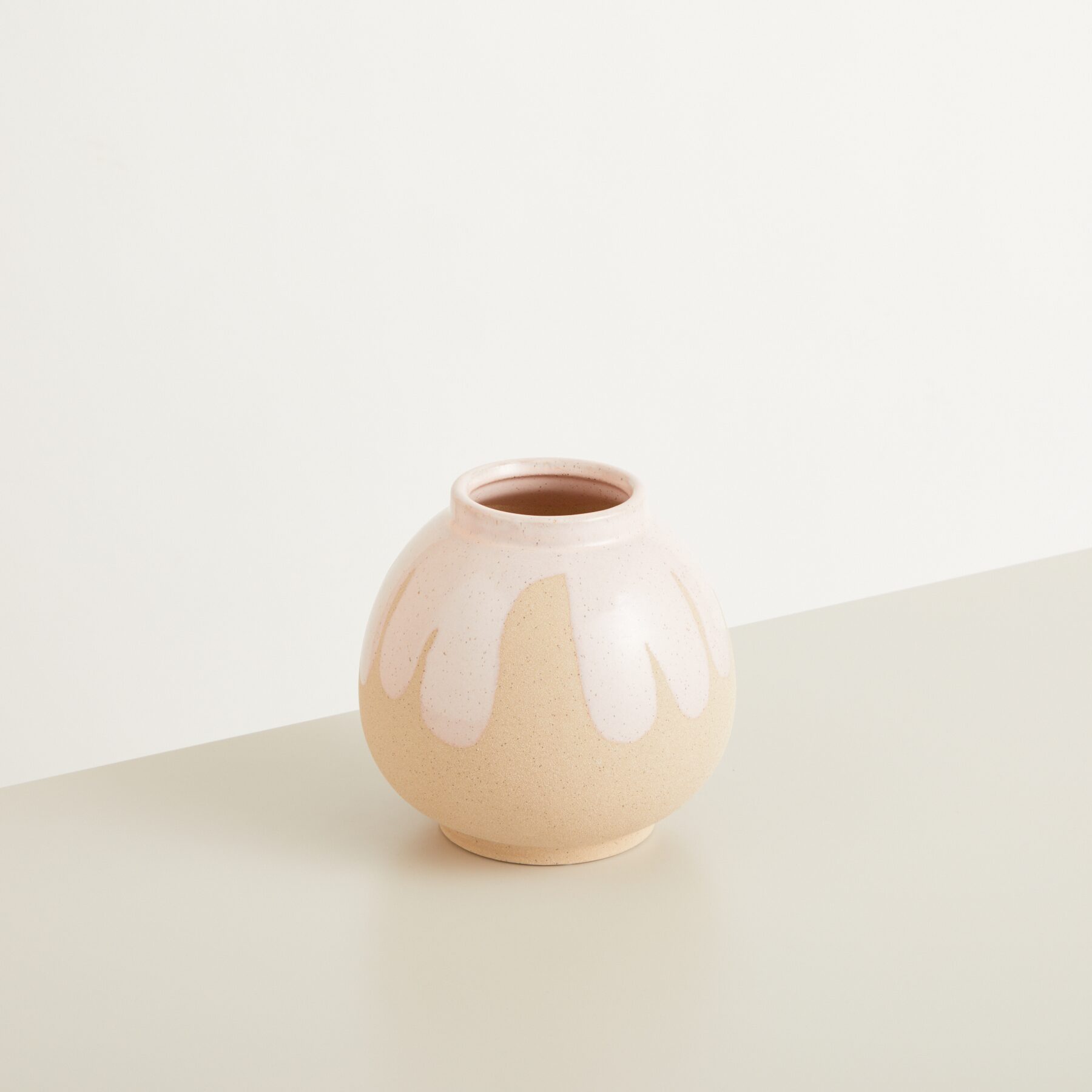 Keramik Vase Rosa/Sand