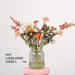 Blumenbox Peachy Perfection mit Lieblingsvase L