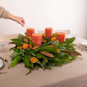 Premium Adventskranz Orange Santa