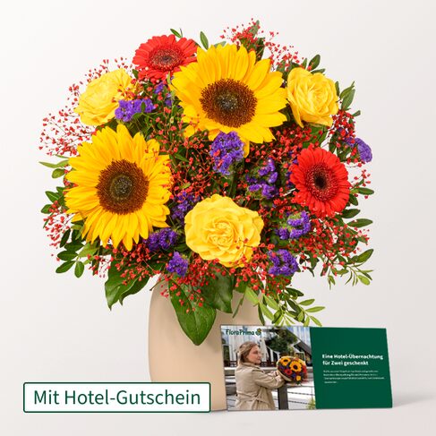 Blumenstrauß Sommerlichter & Hotelgutschein