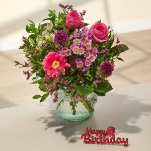 Für dich mit Happy Birthday Holzschriftzug