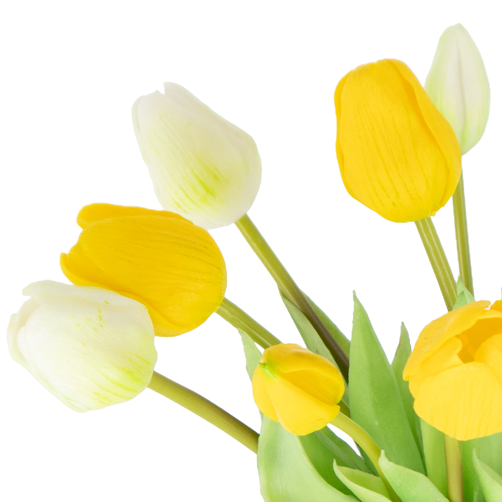 14 Kunsttulpen in Gelb und Weiß – Bild 2