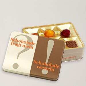 Präsentdose ?Schokolade fragt nicht? Präsentdose ?Schokolade fragt nicht?