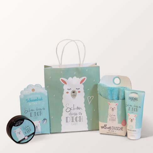 Geschenkbox Alpaka Verwöhnung ?Schön dass es dich gibt?