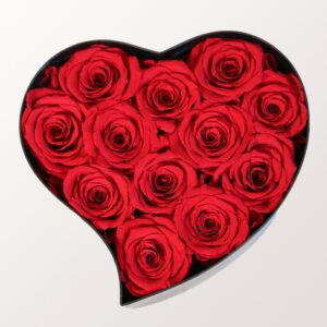 Ewiges Rosenherz (12 Rosen)