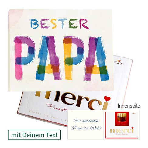 Persönliche Grußkarte mit Merci: Bester Papa (250 g) – Bild 2