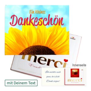 Persönliche Grußkarte mit Merci: Ein kleines Dankeschön (250 g) Persönliche Grußkarte mit Merci: Ein kleines Dankeschön (250 g)