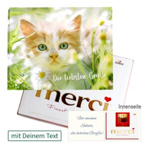 Persönliche Grußkarte mit Merci: Die liebsten Grüße (250 g)