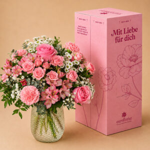 Rosa Strauß & rosa Geschenkbox
