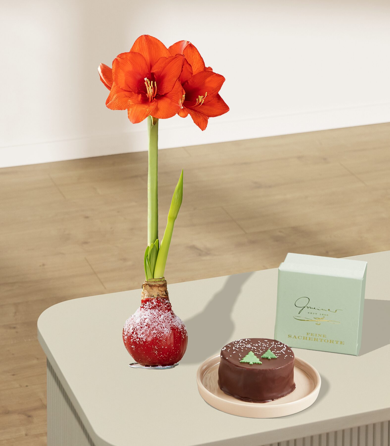 Winterbote mit winterlicher Sachertorte 200g