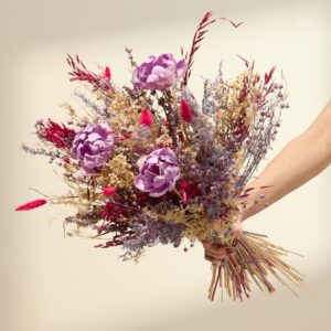 Trockenblumenstrauß Lila Romantik