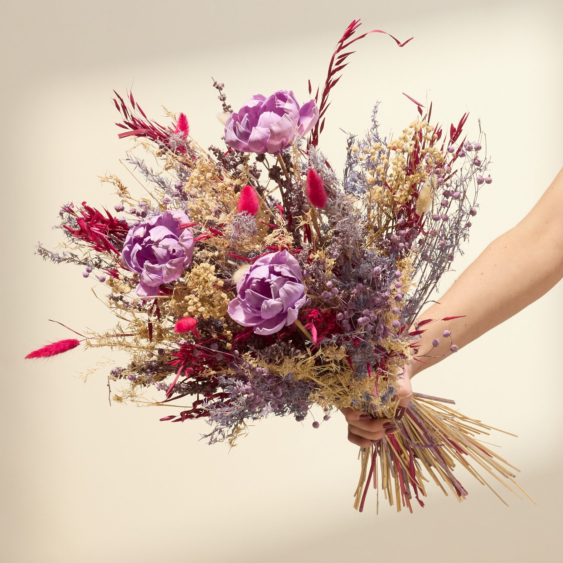 Trockenblumenstrauß Lila Romantik
