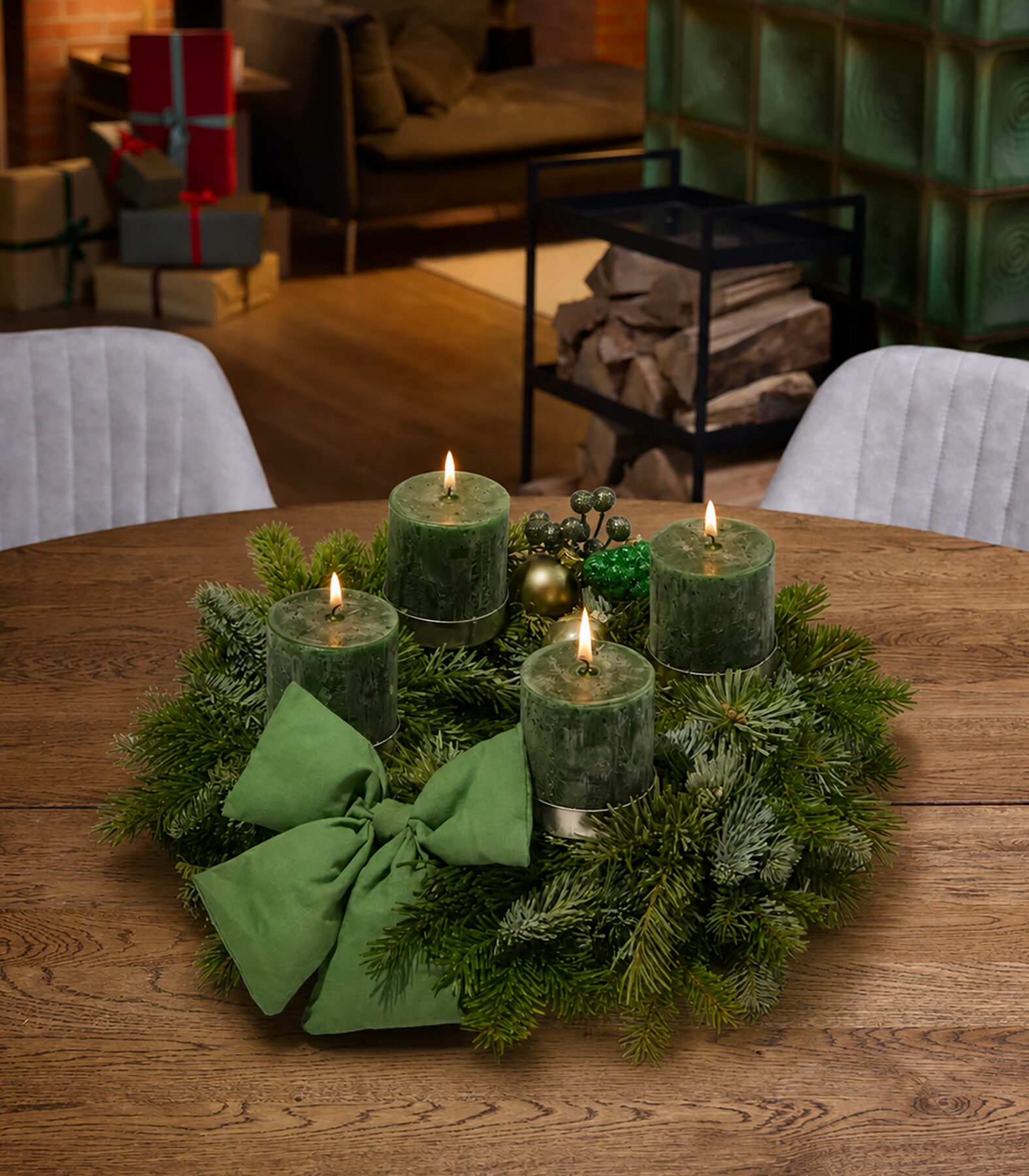 Adventskranz modern Tannentraum