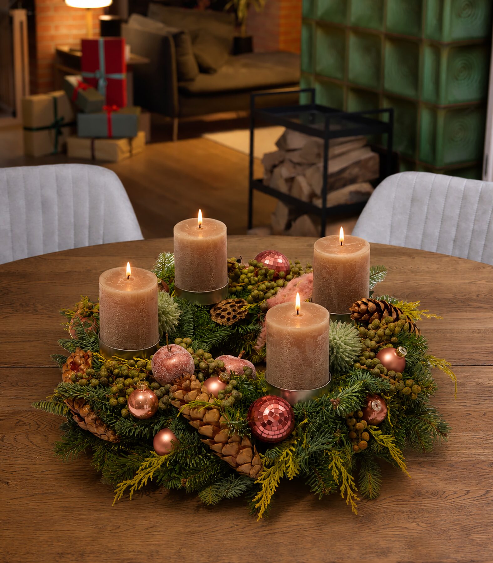 Adventskranz modern Noël