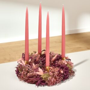 Trockenblumen Adventskranz Pink Christmas