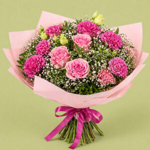Rosa Rosenstrauß mit Nelken
